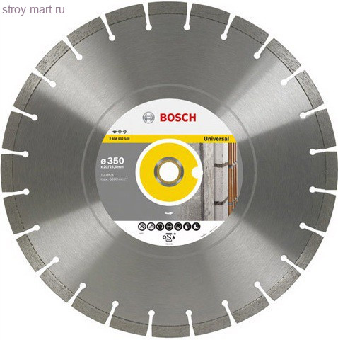 Диск «Bosch» 350мм х3,1ммх20/25,4мм, алмазный сегментный, Standard for Universal / 2608602549 - С-000133051 Диск «Bosch» 350мм х3,1ммх20/25,4мм, алмазный сегментный, Standard for Universal / 2608602549 - С-000133051