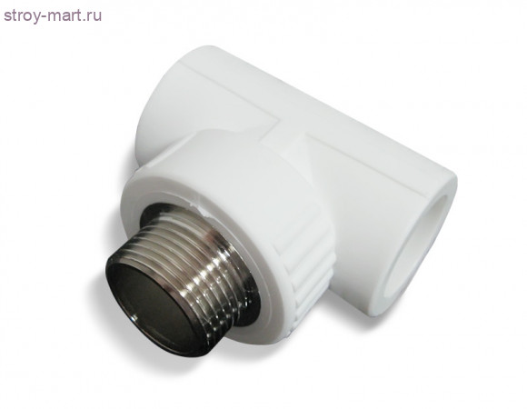 Тройник PP-R комбинированн белый Дн 25x1/2 НР РосТурПласт 10755 - 4640014211069 Тройник PP-R комбинированн белый Дн 25x1/2 НР РосТурПласт 10755 - 4640014211069