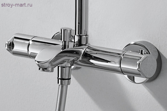 Душевая колонна с термостатическим смесителем для ванны и верхним душем - F639114C-A