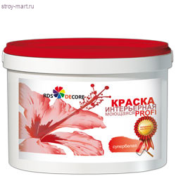 Краска интерьерная «RDS Decore «Profi» моющаяся супербелая 3 кг. (100шт / под.) - С-000081424