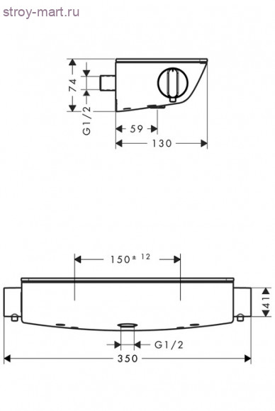 Термостат для душа Ecostat Select, ВМ, ?' Ecostat Select 13161400 Термостат для душа Ecostat Select, ВМ, ?' Ecostat Select 13161400