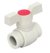 Кран шаровой полипропиленовый - белый шаровой PP-R DN25