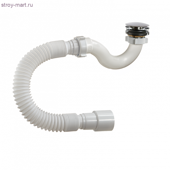Сифон трубный для ванны с хром/сливом клик-клак 1 1/2х40 с гофр/переливом, с гофрой 40х40/50 Орио А-20589 Сифон трубный для ванны с хром/сливом клик-клак 1 1/2х40 с гофр/переливом, с гофрой 40х40/50 Орио А-20589