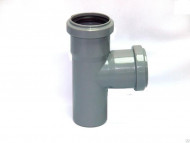 Тройник канализационный - серый НПВХ Дн110x110 90гр. Тройник канализационный - серый НПВХ Дн110x110 90гр.