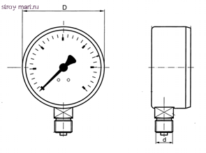 Манометр МП-63 Дк63 0,6МПа G1/4 ЗАВОД ТЕПЛОТЕХНИЧЕСКИХ ПРИБОРОВ - 011-0025