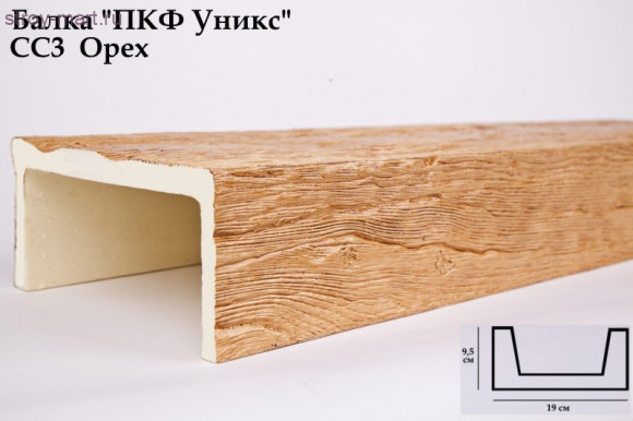 Балка СС3-Орех 95х190х3000мм Балка СС3-Орех 95х190х3000мм