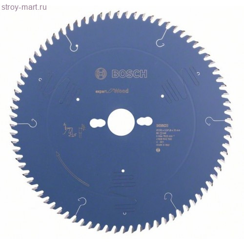 Expert for Wood Настольные 250x30x2.5/1.8 80T ATB pos - 2608642500