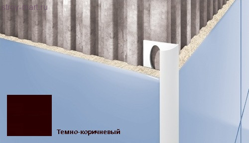 Профиль для плитки CEZAR внешний 9мм тёмно-коричневый Профиль для плитки CEZAR внешний 9мм тёмно-коричневый