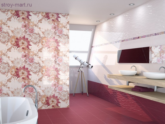 Siena Ondas Frambuesa Плитка настеная 25х75 Siena Ondas Frambuesa Плитка настеная 25х75