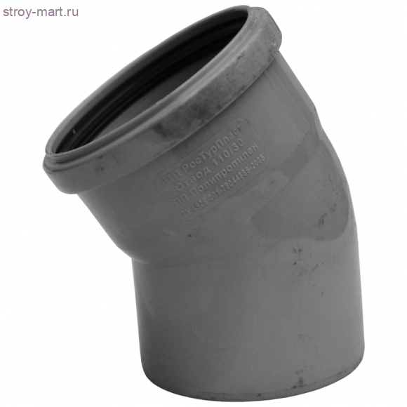 Отвод PP-H серый Дн 110х30° б/нап в комплекте - 4606034171226 Отвод PP-H серый Дн 110х30° б/нап в комплекте - 4606034171226