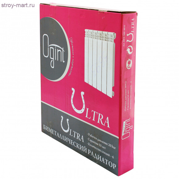 Радиатор биметалл Ultra 500 5 секций Ogint - 4606034153505