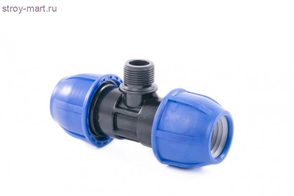 Тройник ПЭ Дн 40х1 НР компресс РосТурПласт 14432 Тройник ПЭ Дн 40х1 НР компресс РосТурПласт 14432