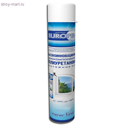 Пена монтажная «Europen New line» бытовая /всесезонная/ 750мл. (12 шт/уп.) - С-000124041 Пена монтажная «Europen New line» бытовая /всесезонная/ 750мл. (12 шт/уп.) - С-000124041