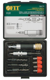 Набор «FIT» сверел с зенкером и бит с комбинированной насадкой 11 шт./36415 - С-000115076 Набор «FIT» сверел с зенкером и бит с комбинированной насадкой 11 шт./36415 - С-000115076