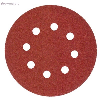 Шлифкруг,липучка, 9отв,ф150мм,К60,10шт,д\дерева,металла - P-31924