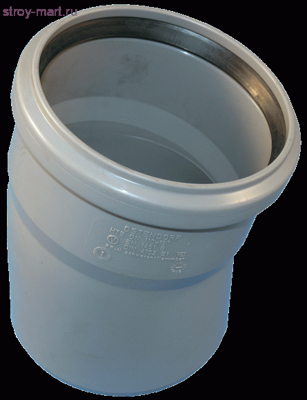 Отвод PP-H серый Дн 32х15° б/нап в комплекте Ostendorf 110100 - 4052840000000