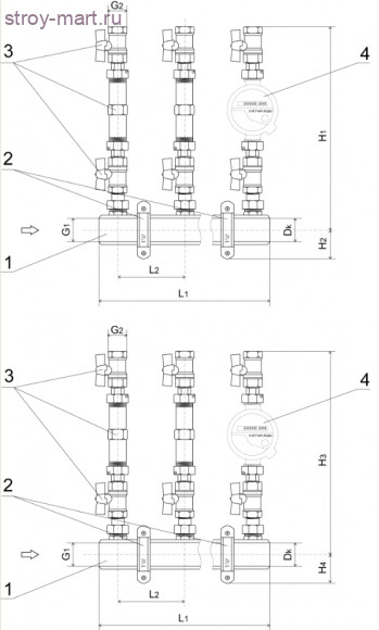 Модуль коллекторный этажного узла учета воды МКВ100 СОТИС-Unit - МКВ100-2505-15-80 Модуль коллекторный этажного узла учета воды МКВ100 СОТИС-Unit - МКВ100-2505-15-80