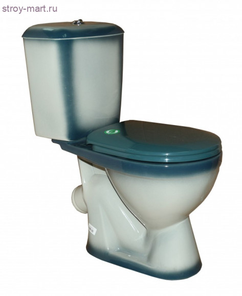 Унитаз-компакт Лира зеленый декор косой выпуск в комплекте Кировская Керамика - 4606034156858 Унитаз-компакт Лира зеленый декор косой выпуск в комплекте Кировская Керамика - 4606034156858