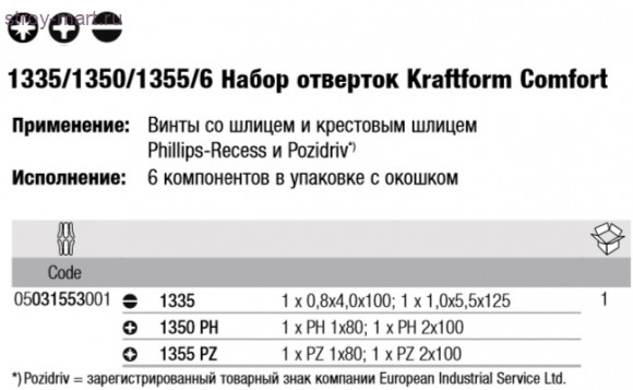 1335/1350/1355/6 Набор отверток 031553 - WE-031553 1335/1350/1355/6 Набор отверток 031553 - WE-031553