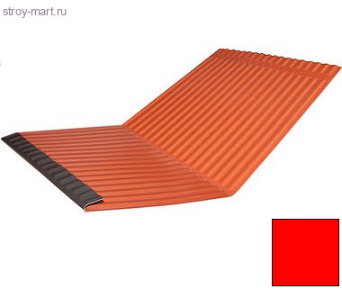 Ребристый желобок для обустройства ендовы 600ммх10м, алюм., красный - С-000115986 Ребристый желобок для обустройства ендовы 600ммх10м, алюм., красный - С-000115986