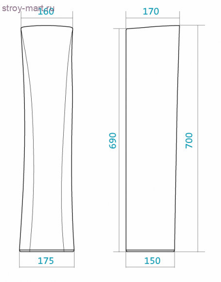 Умывальник Бриз-60 белый с пьедесталом 1 отверстие 1.WH11.0.466 в комплекте 1.WH11.0.595 без сифона с креплением Santek - 4606034066553 Умывальник Бриз-60 белый с пьедесталом 1 отверстие 1.WH11.0.466 в комплекте 1.WH11.0.595 без сифона с креплением Santek - 4606034066553
