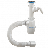 Сифон для умывальника/мойки 1 1/2х40/50 бутылочный с гофрой отверстие Орио А-40059 -4607073669996