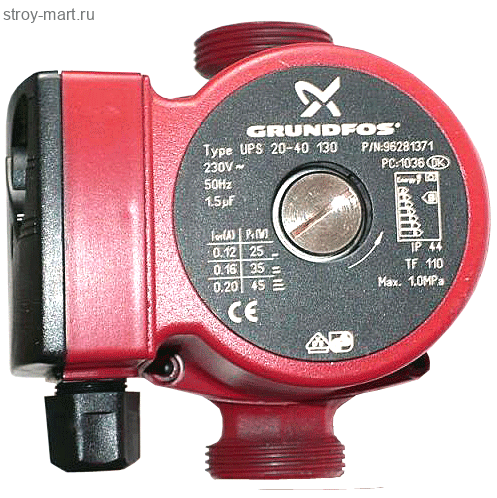Насос циркуляционный UPS 25-40 130 220В Grundfos 96281376 Насос циркуляционный UPS 25-40 130 220В Grundfos 96281376