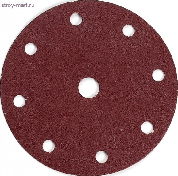 Шлифкруг,липучка, 9отв,ф150мм,К100,10шт,д\дерева,металла - P-31946