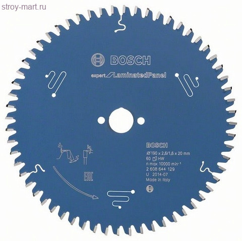 Цирк диск Expert for Laminated Panel 190x20x2.6/1.6x60T - 2608644129 Цирк диск Expert for Laminated Panel 190x20x2.6/1.6x60T - 2608644129