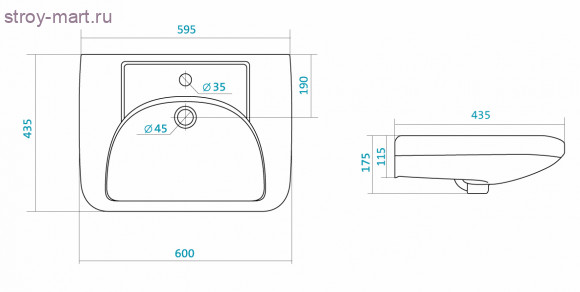 Умывальник Сенатор-60 белый с пьедесталом 1 отверстие 1.WH11.0.536 в комплекте 1.WH11.0.591 без сифона с креплением Santek - 4606034066539 Умывальник Сенатор-60 белый с пьедесталом 1 отверстие 1.WH11.0.536 в комплекте 1.WH11.0.591 без сифона с креплением Santek - 4606034066539