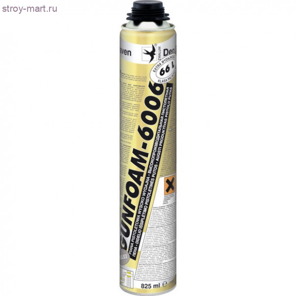 Пена монтажная «DB Maxi Gunfoam - 6006 66L» профессиональная /всесезонная/ 825 мл. (12 шт/уп.) /DEN Braven / E369831R - С-000121135 Пена монтажная «DB Maxi Gunfoam - 6006 66L» профессиональная /всесезонная/ 825 мл. (12 шт/уп.) /DEN Braven / E369831R - С-000121135