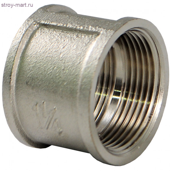 Муфта латунь соединитель хром Ду 50 не сквозная резьба STC 5083 Муфта латунь соединитель хром Ду 50 не сквозная резьба STC 5083
