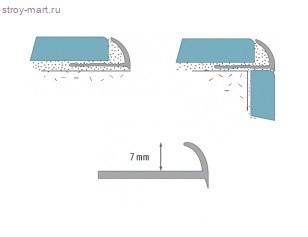 Профиль для плитки CEZAR внешний 7мм золото Профиль для плитки CEZAR внешний 7мм золото