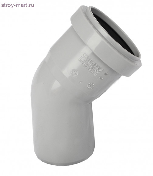 Отвод PP-H серый Дн 32х67° б/нап в комплекте Ostendorf 110130 Отвод PP-H серый Дн 32х67° б/нап в комплекте Ostendorf 110130