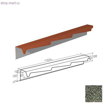Фронтонная планка резная (правая) Gerard (Forest Green 311), L=1,2м - С-000115639 Фронтонная планка резная (правая) Gerard (Forest Green 311), L=1,2м - С-000115639