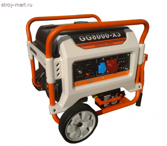 Бензиновый генератор резервного электроснабжения с воздушным охлаждением GG8000-X3 (6,5 кВт) Бензиновый генератор резервного электроснабжения с воздушным охлаждением GG8000-X3 (6,5 кВт)