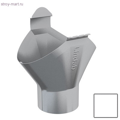 Lindab, Воронка желоба одиночная, 90 мм, (001) RAL 9002 белый - С-000124397 Lindab, Воронка желоба одиночная, 90 мм, (001) RAL 9002 белый - С-000124397