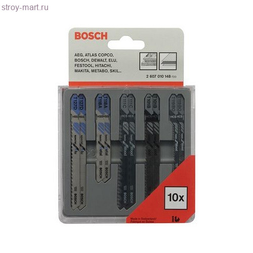 Набор 10шт,пилки д\лобзика,Т-серия,д\дер,пластик,мет - 2.607.010.148 Набор 10шт,пилки д\лобзика,Т-серия,д\дер,пластик,мет - 2.607.010.148