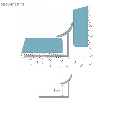Профиль для плитки CEZAR внутренний 9мм шоколадный Профиль для плитки CEZAR внутренний 9мм шоколадный