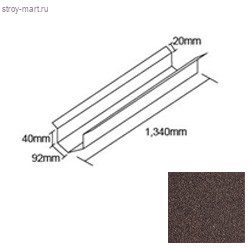 Ендова Feroof L=1340 мм Brown Bark 2031 - С-000113614 Ендова Feroof L=1340 мм Brown Bark 2031 - С-000113614