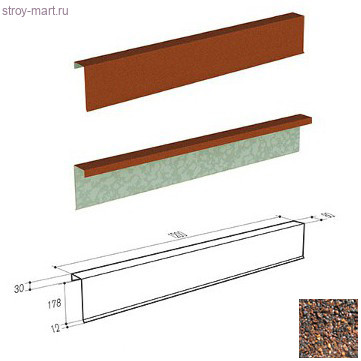 Фронтонная планка широкая Gerard, L=1,2 м (Teak 121) - С-000115752 Фронтонная планка широкая Gerard, L=1,2 м (Teak 121) - С-000115752