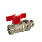 Кран шаровой латунь 11б27п1 никель Ду 15 ВР/НР нак. гайка бабочка БАЗ - 007-7481