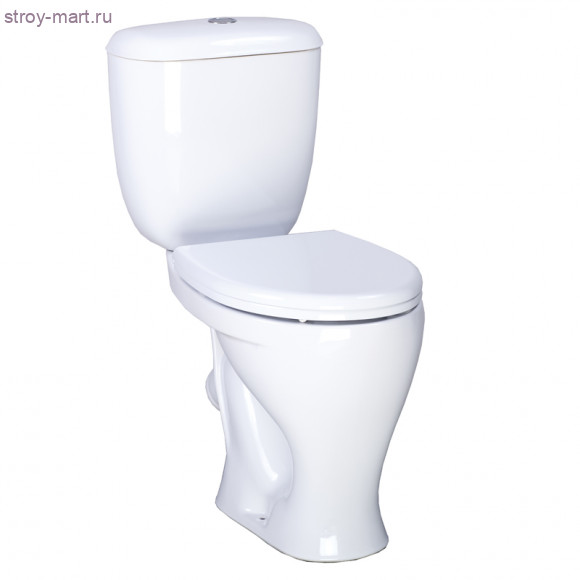 Унитаз-компакт белый козырьковый косой выпуск в комплекте Santeri - 4606034157060 Унитаз-компакт белый козырьковый косой выпуск в комплекте Santeri - 4606034157060