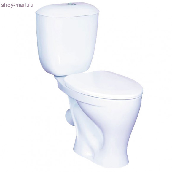 Унитаз-компакт белый козырьковый косой выпуск в комплекте Santeri - 4606034157060 Унитаз-компакт белый козырьковый косой выпуск в комплекте Santeri - 4606034157060