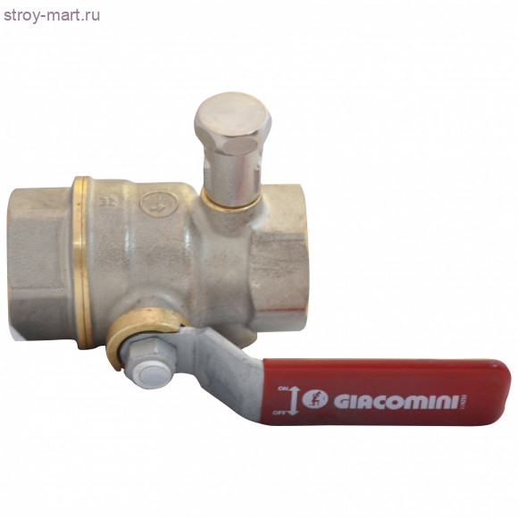 Кран шаровой латунь R910S Ду 20 ВР/ВР полный проход рычаг со спускником Giacomini R910SX004 Кран шаровой латунь R910S Ду 20 ВР/ВР полный проход рычаг со спускником Giacomini R910SX004