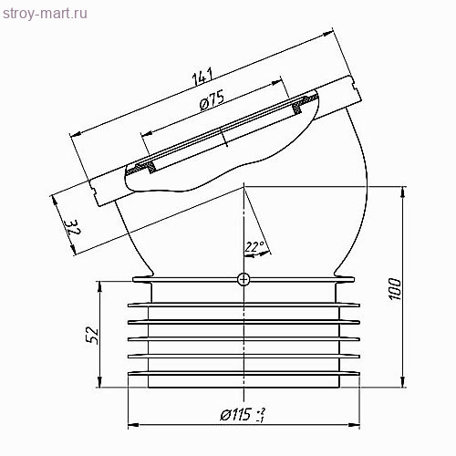 Труба фановая для унитаза 120мм АНИ Пласт W1218