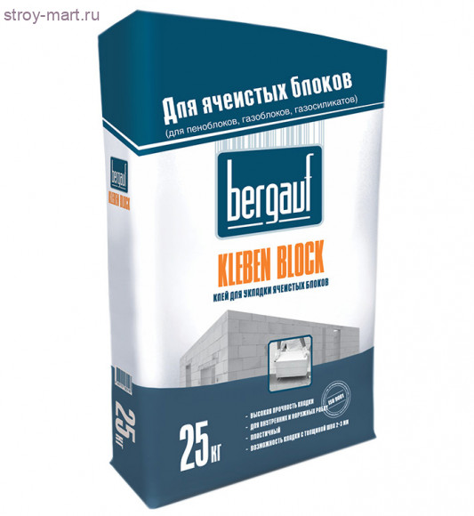Клей для ячеистых блоков Bergauf Kleben Block Winter, (25 кг) 56 шт/под - С-000101737 Клей для ячеистых блоков Bergauf Kleben Block Winter, (25 кг) 56 шт/под - С-000101737