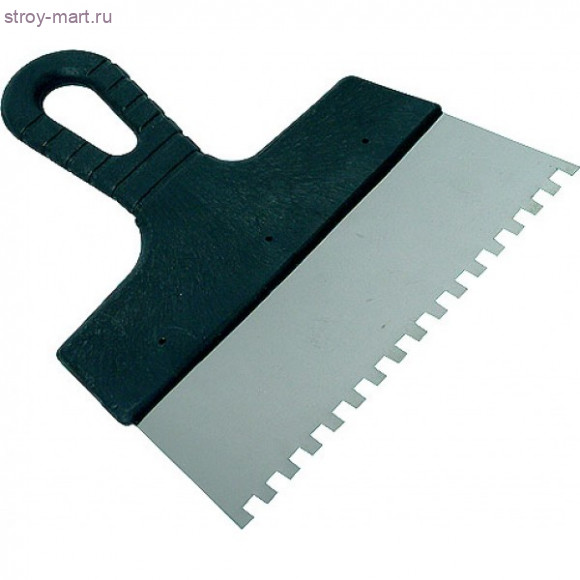 Шпатель зубчатый «Dekort» 400мм, зуб 6х6, фасадный, нерж. сталь, пласт. ручка - С-000133789