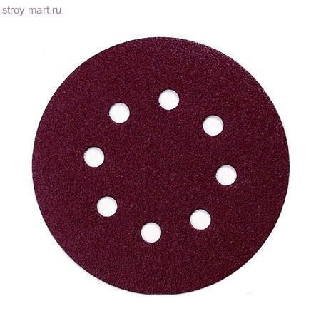Шлифкруг,липучка, 8отв,ф125мм,К60,10шт,д\дерева,металла - P-43549