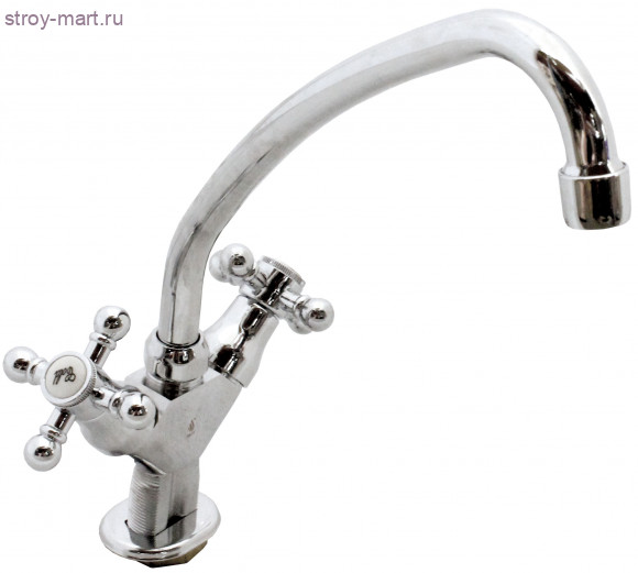 Смеситель для мойки ЦС 12К М Крест хром к/затвор дл/излив Подольск пл/маховик - 026-0906 Смеситель для мойки ЦС 12К М Крест хром к/затвор дл/излив Подольск пл/маховик - 026-0906